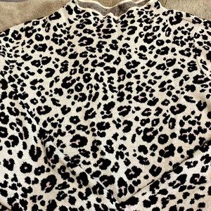Loft high neck animal print sweater size small
